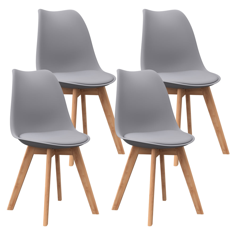 Chaise de salle à manger AMELIA, grise, lot de 4