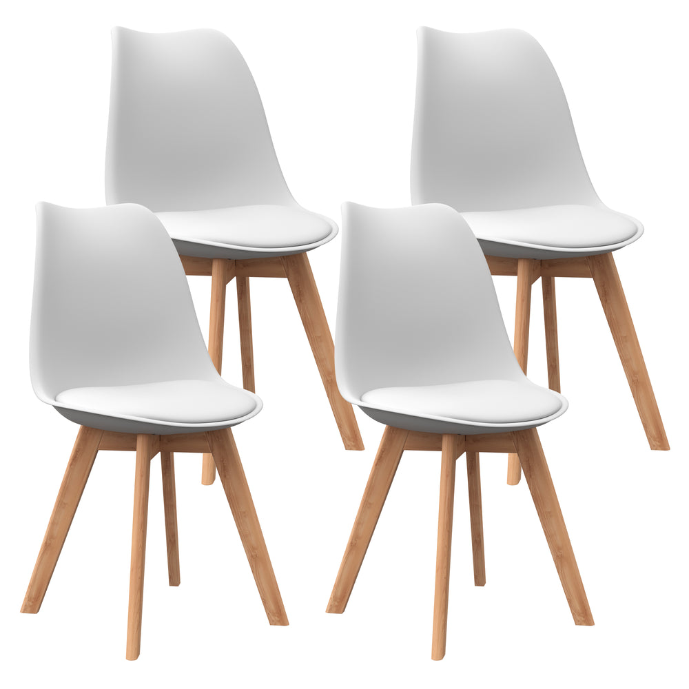 Chaise de salle à manger AMELIA, blanche, lot de 4