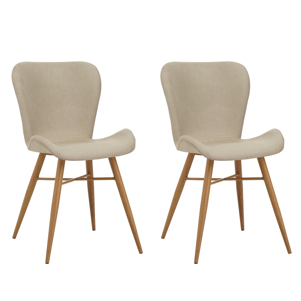 Chaise de salle à manger TONI, lot de 2, beige