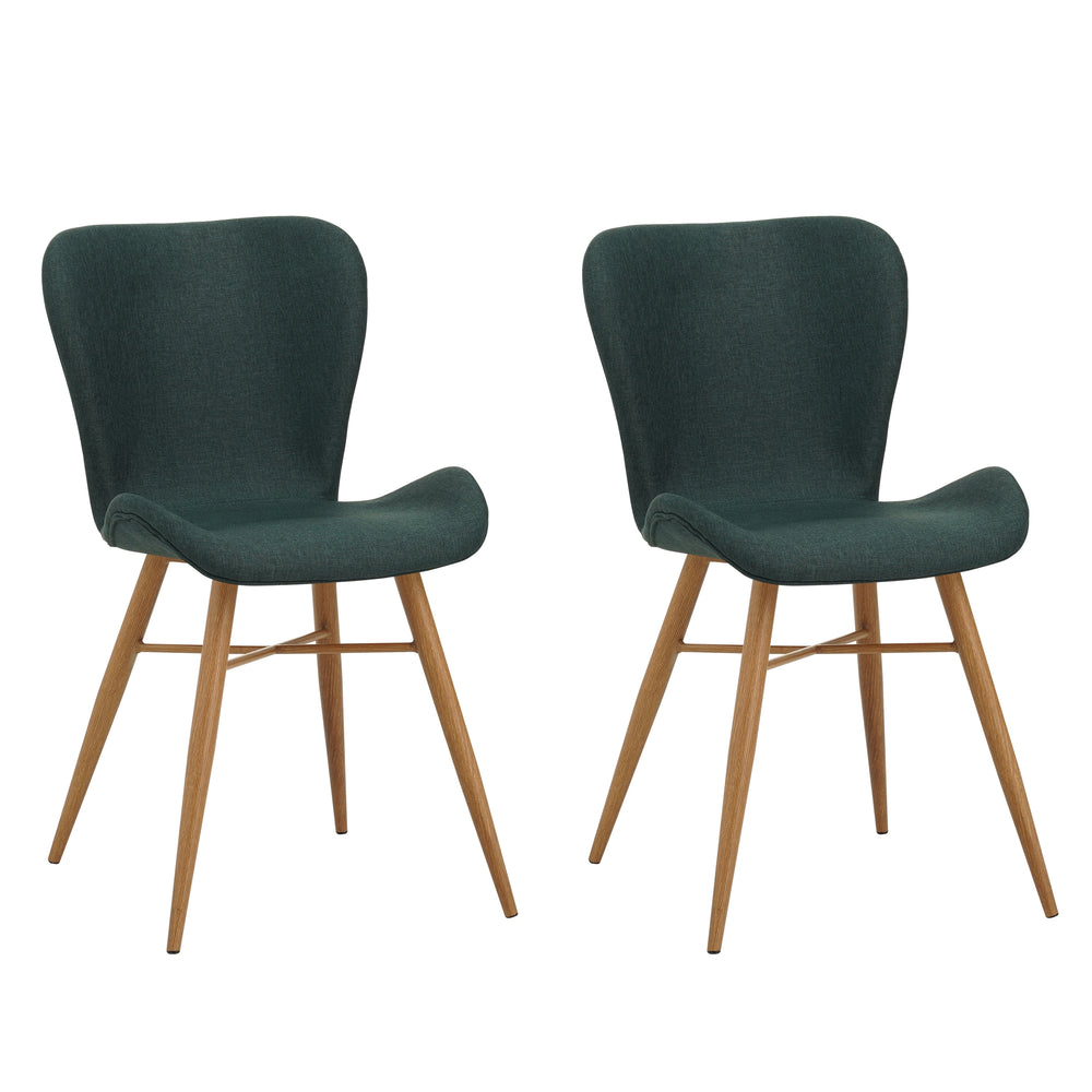 Chaise de salle à manger TONI, lot de 2, vert foncé
