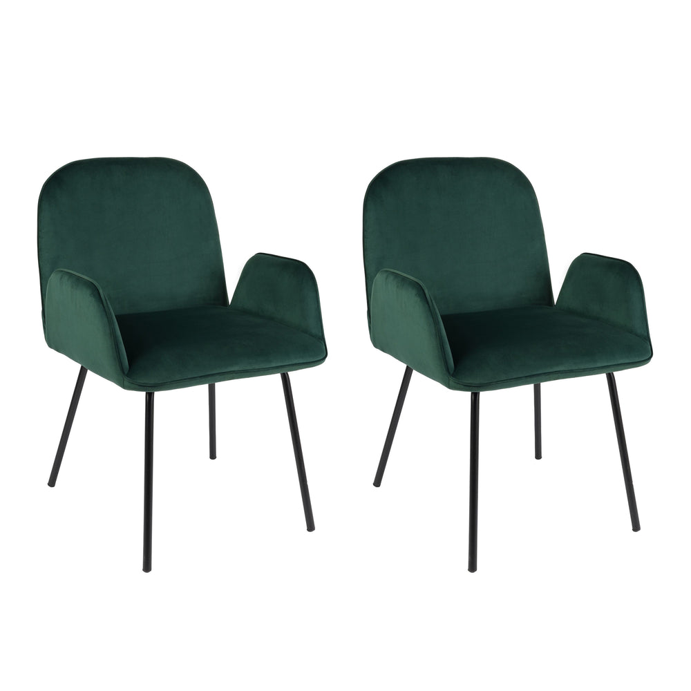 Chaise de salle à manger TRISTAN, vert foncé, lot de 2