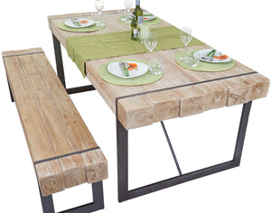 Esszimmertisch + 1x Sitzbank massiv ~ 180cm