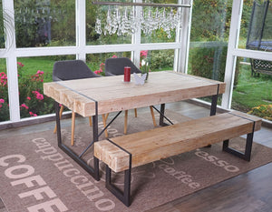 Esszimmertisch + 2x Sitzbank massiv ~ 180cm