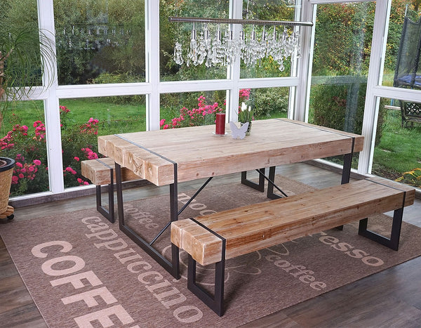 Esszimmertisch + 2x Sitzbank massiv ~ 180cm