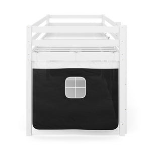 Hochbett PIRATE 90 x 200 cm schwarz/natur