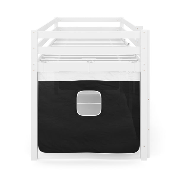 Hochbett PIRATE 90 x 200 cm schwarz/natur