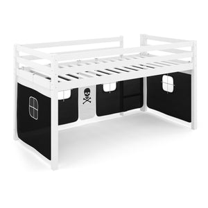 Hochbett PIRATE 90 x 200 cm schwarz/natur