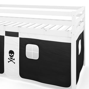 Hochbett PIRATE 90 x 200 cm schwarz/natur