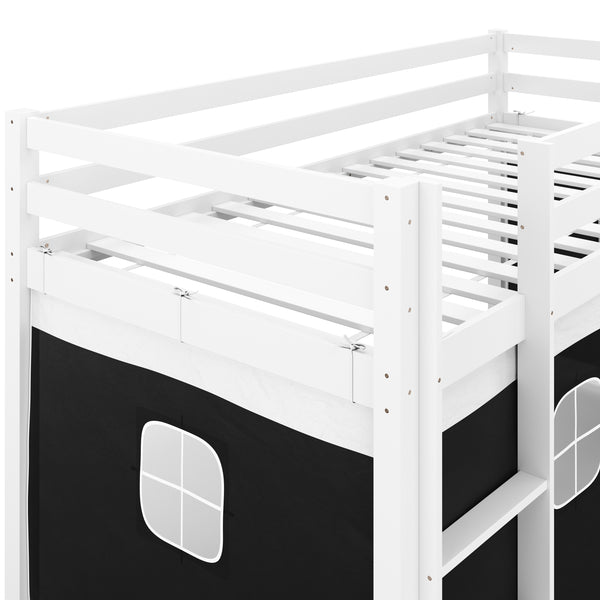 Hochbett PIRATE 90 x 200 cm schwarz/natur