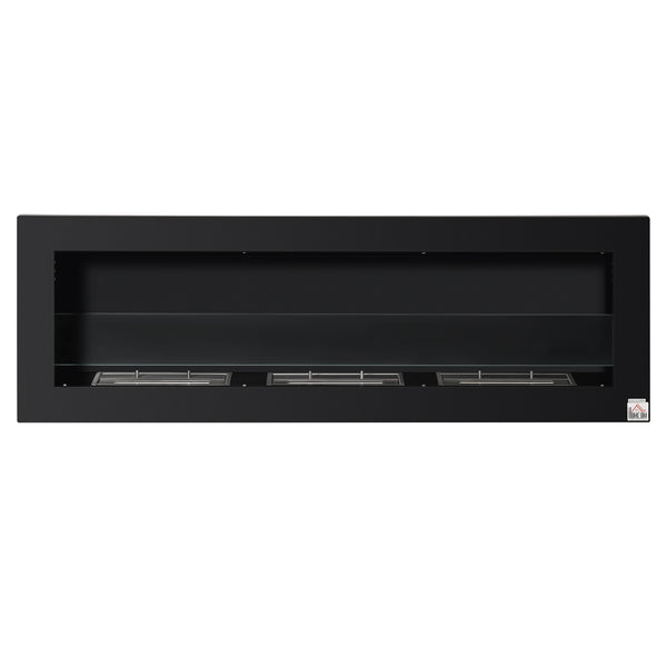 Ethanol-Kamin Wandkamin 120x40cm Bio-Ethanol Ofen schwarz