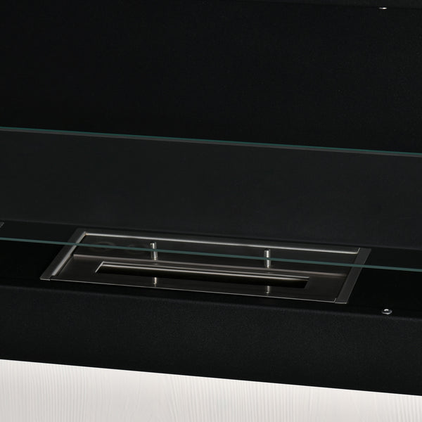 Ethanol-Kamin Wandkamin 120x40cm Bio-Ethanol Ofen schwarz