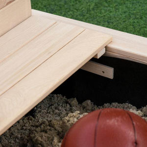 Sandkasten Sandkiste aus Holz mit Dach abnehmbar Rücklehnen verstellbar Tannenholz Natur