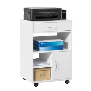 Druckertisch mit Schublade | Beistelltisch | Couchtisch Weiss FBT106-W