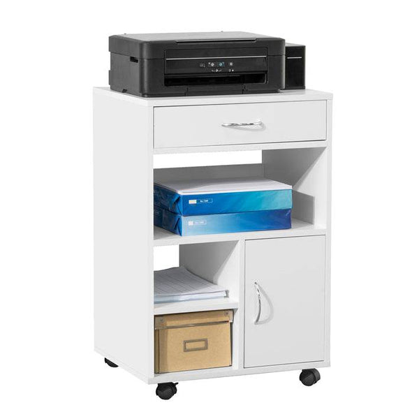 Druckertisch mit Schublade | Beistelltisch | Couchtisch Weiss FBT106-W