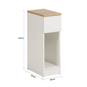 2x Nachttisch 2er Set mit Schublade | Sofatisch | Beistelltisch | Weiß | FBT111-WN
