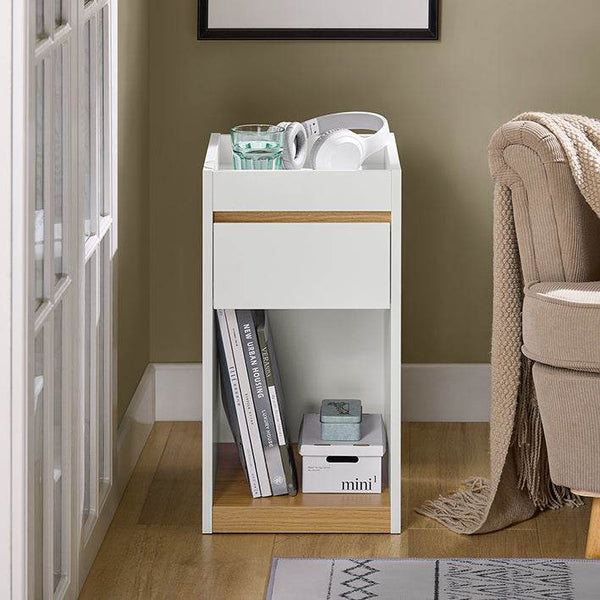 Nachttisch | Boxspringbett | Sofatisch | Beistelltisch | Nachtkommode | Weiss