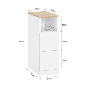Nachttisch mit 2 Schubladen | Beistelltisch | Sofatisch | schmal Nachtschrank