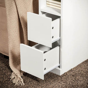 Nachttisch mit 2 Schubladen | Beistelltisch | Sofatisch | schmal Nachtschrank