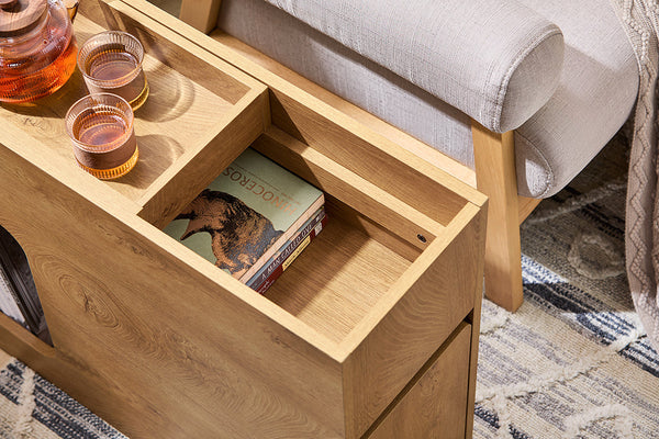 Nachttisch Beistelltisch Sofatisch Lagerschrank Schrank für Büro Natur