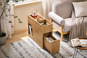 Nachttisch Beistelltisch Sofatisch Lagerschrank Schrank für Büro Natur