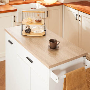 Design Küchenwagen mit Arbeitsplatte | Kücheninsel | Küchenschrank Sideboard Weiss