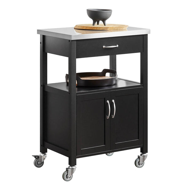 Küchenwagen | Getränkewagen fürs Büro | Servierwagen Schwarz