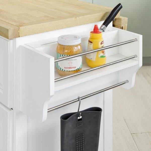 Kücheninsel | Küchenwagen mit erweiterbarer Arbeitsfläche | Küchenschrank Weiss