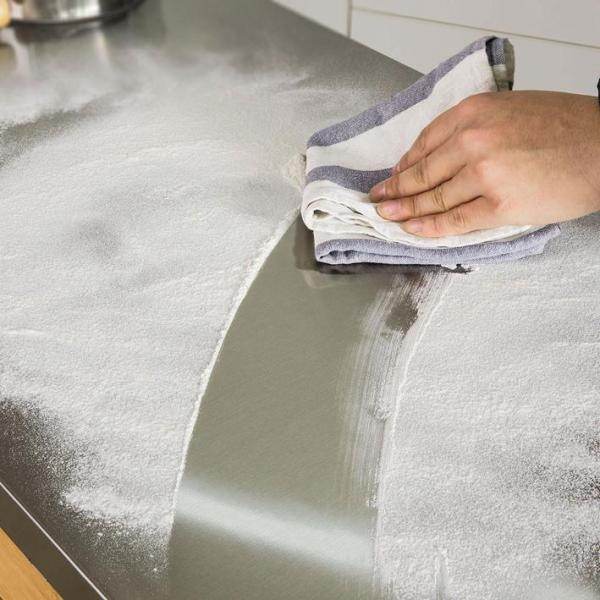 Kücheninsel | Küchenwagen mit Edelstahlarbeitsplatte | Küchenschrank Bambus