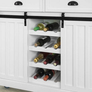 Kücheninsel | Küchenwagen mit Flaschenablage | Küchenschrank Weiss
