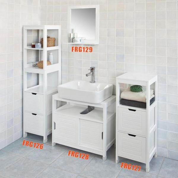 Bad Hochschrank | Badschrank Weiss | Badezimmermöbel Landhaus