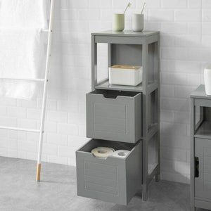 Badschrank stahlgrau | Badezimmermöbel Landhaus