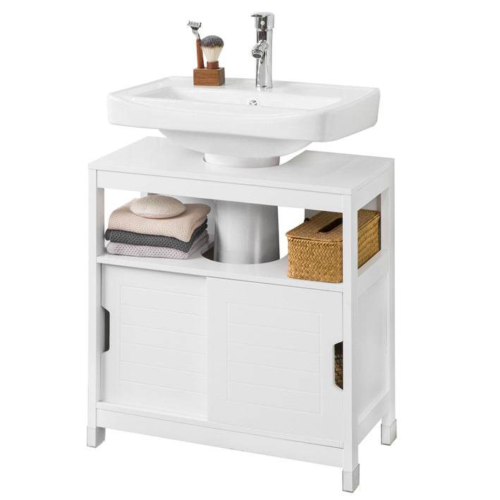 Waschbeckenunterschrank Weiss Badezimmerschrank Badmöbel Landhaus FRG128-II-W