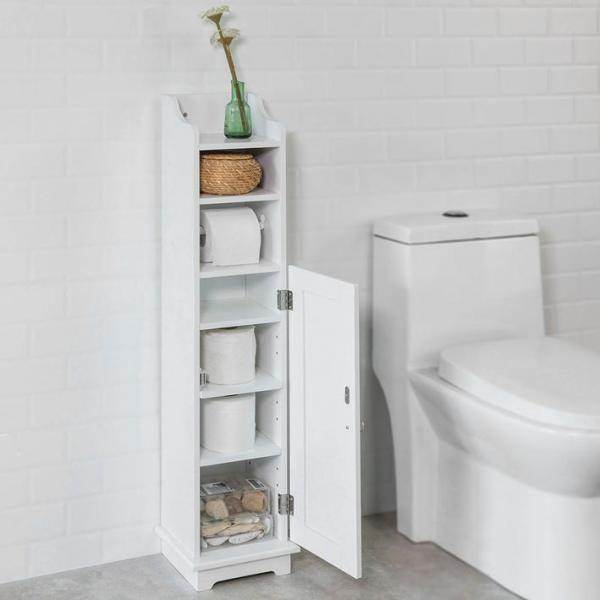 Toilettenpapierhalter | Toilettenpapier Aufbewahrung | Badezimmerschrank Weiss