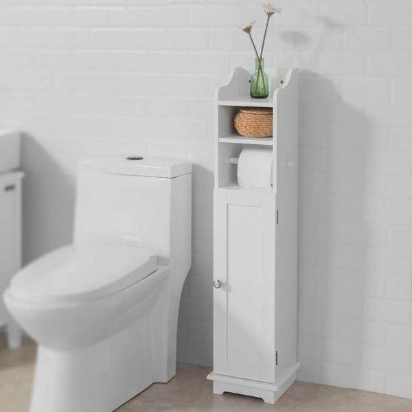 Toilettenpapierhalter | Toilettenpapier Aufbewahrung | Badezimmerschrank Weiss