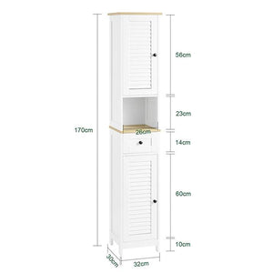Badezimmer-Hochschrank | Badschrank | Badregal | Weissnatur