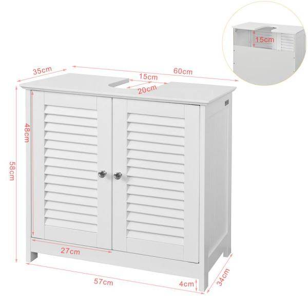 Waschbeckenunterschrank | Badezimmerunterschrank Weiss