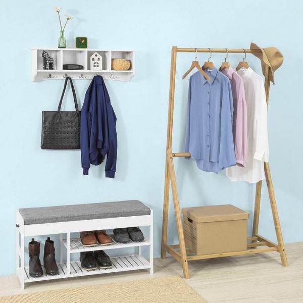 Wandgarderobe | Hängeregal | Flurgarderobe Weiss