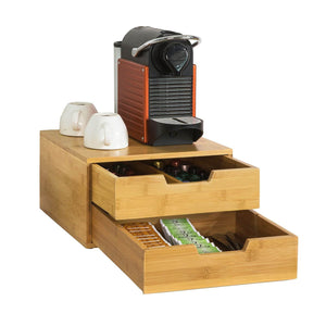 Kaffeekapsel Box | Aufbewahrungsbox | Schubladenbox Bambus | FRG82-N