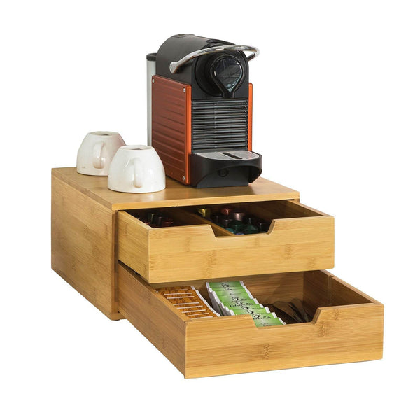 Kaffeekapsel Box | Aufbewahrungsbox | Schubladenbox Bambus | FRG82-N