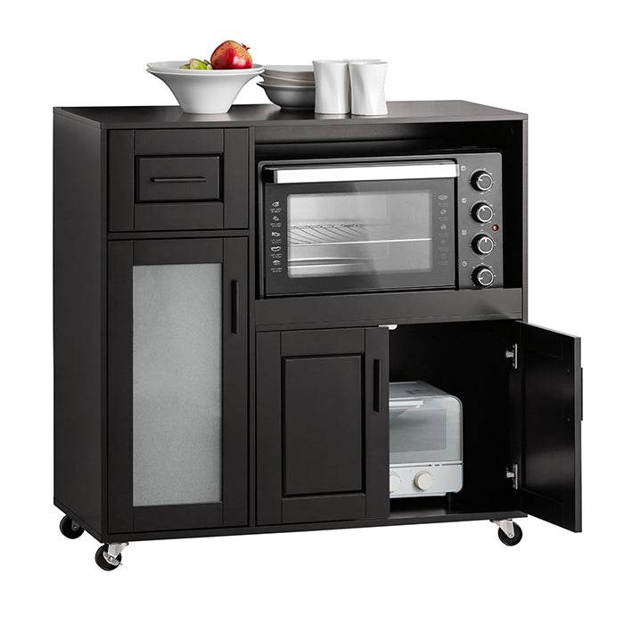 Küchenwagen | Sideboard auf Rollen | Küchenschrank| Rollwagen | Schwarz | FSB78-SCH