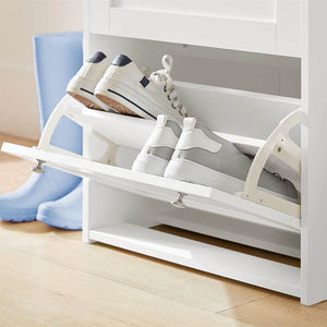 Schuhkipper Schuhschrank Mit 3 Klappen Schuhkommode Weiss