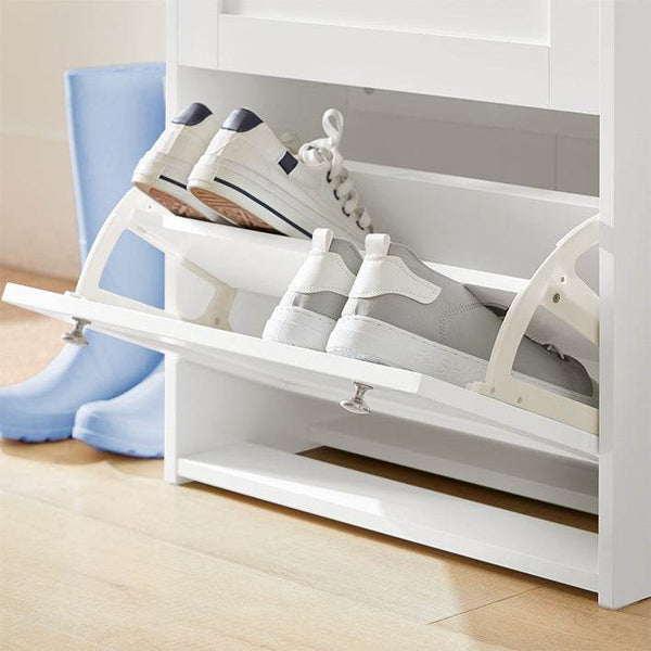 Schuhkipper Schuhschrank Mit 3 Klappen Schuhkommode Weiss