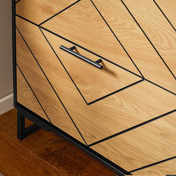 Schuhkipper mit 3 Klappen | Schuhschrank schmal | Schwarz-Braun