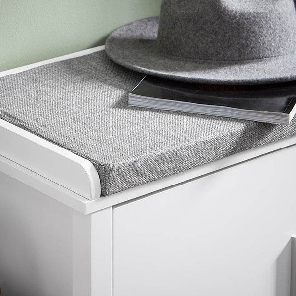Schuhbank mit Sitzfläche | Dielenbank | Sitzbank | Schuhschrank | Weiss