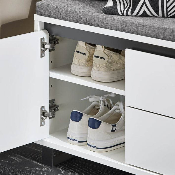 Schuhbank mit 2 Schubladen | Sitzbank | schuhschrank | Dielenbank | Weiss