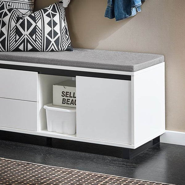Schuhbank mit 2 Schubladen | Sitzbank | schuhschrank | Dielenbank | Weiss