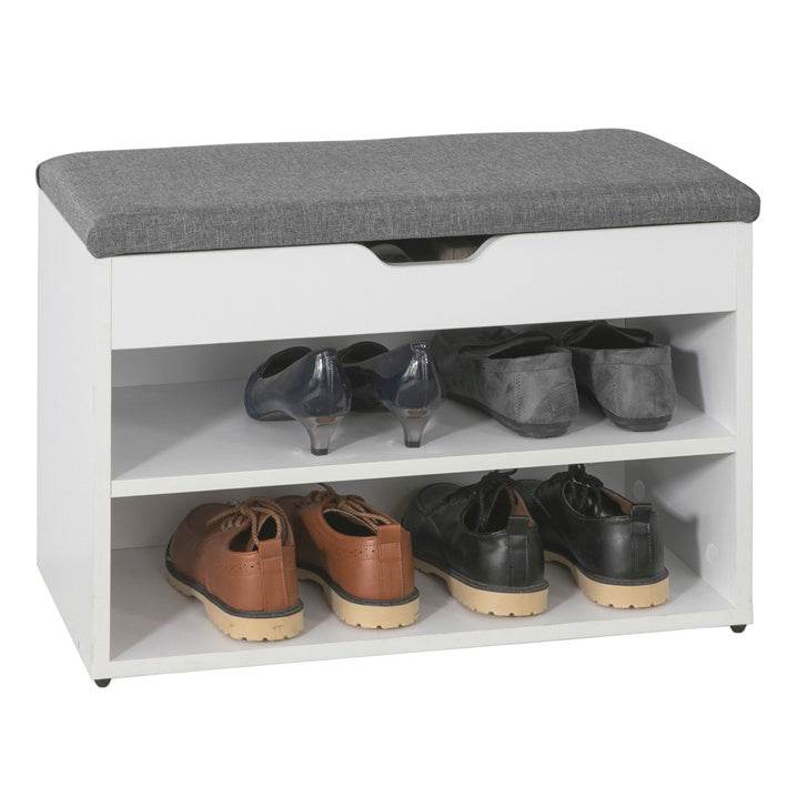 Schuhbank mit Sitzfläche Schuhregal Schuhschrank Hellgrau