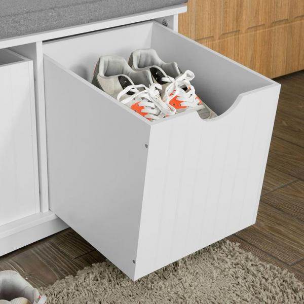 Sitzbank mit Sitzfläche | Spieltruhe | Sitzkommode Weiss