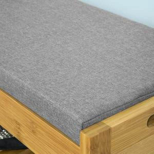 Schuhbank Sitzbank mit Schuhregal Breit 55cm Bambus