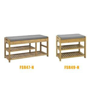 Schuhbank Sitzbank mit Schuhregal Breit 55cm Bambus